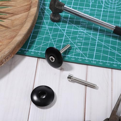 Bicycle Headset Stem Top Cap - 2 Sets Black Aluminum Alloy