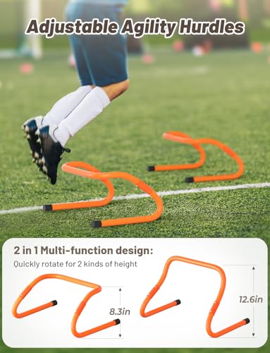 Adjustable Agility Hurdles Set - 6 Pack for Speed Training