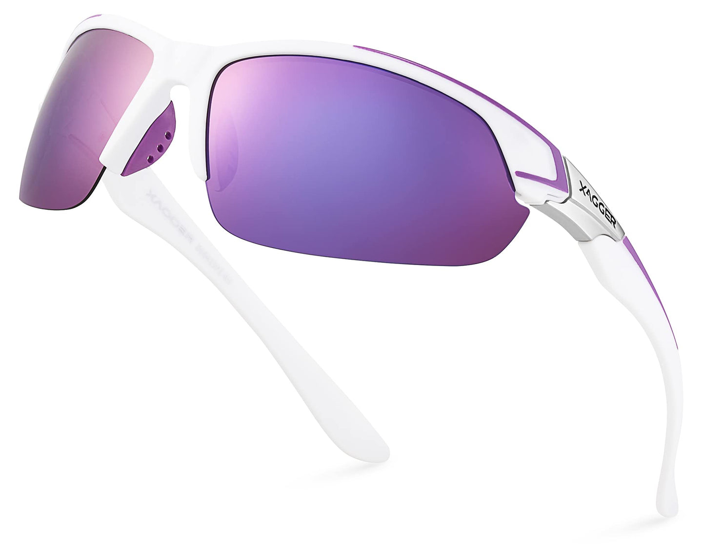 Xagger Polarized Sport Sunglasses for Men Women Wrap Around UV400 Running Baseball Softball Cycling Golf Hiking Fishing Driving Glasses