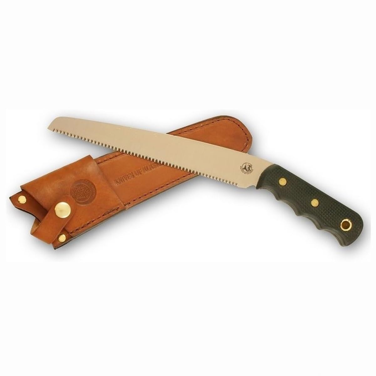 Knives Of Alaska Bone Saw Fixed Blade Saw 8" SK5 Steel Blade SureGrip Handle Black