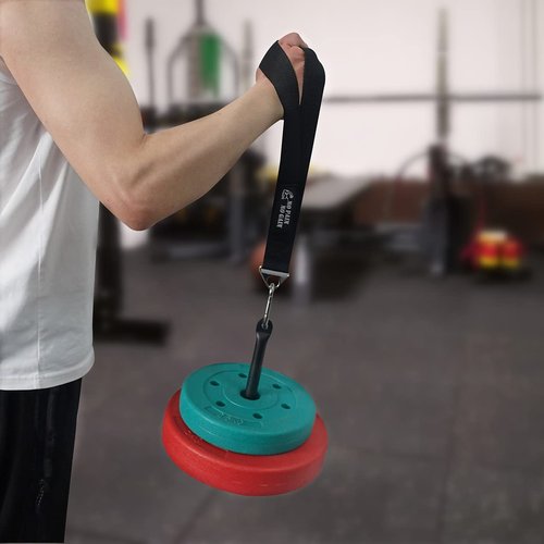Arm Wrestling Training Strap Belt with Loading Pin Hand Grip Arm Finger Forearm Exerciser Strengthener for Cable Machine and Free Weight