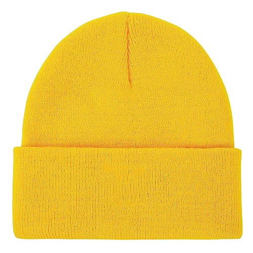 Warm Slouchy Beanie for Men & Women - One Size Yellow