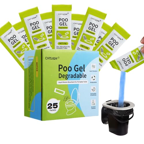 Portable Toilet Powder - Eco Absorbent Gel for Waste Treatment, 25 Packets