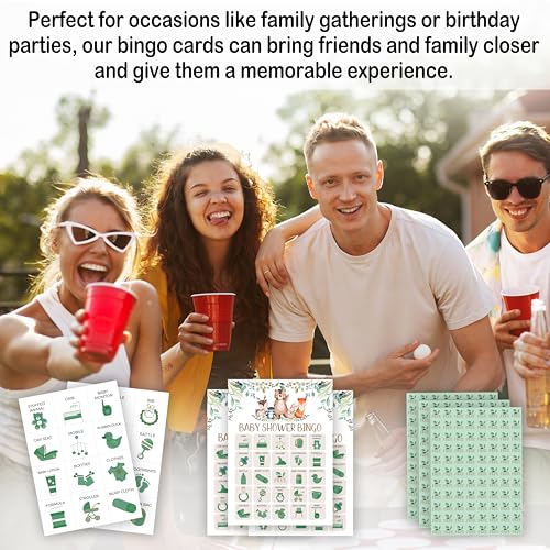 Woodland Baby Shower Bingo Game Set for Adults - 24 Cards, 5x7", Reusable
