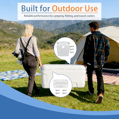 Cooler Hinge Replacement Kit for Igloo 50-165 Qt - White, 4 Pack