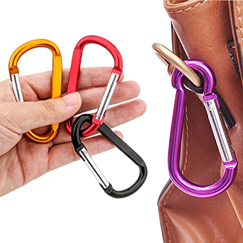 10 Pack 3" Aluminum Spring Snap Hook Carabiner Clips - Colorful