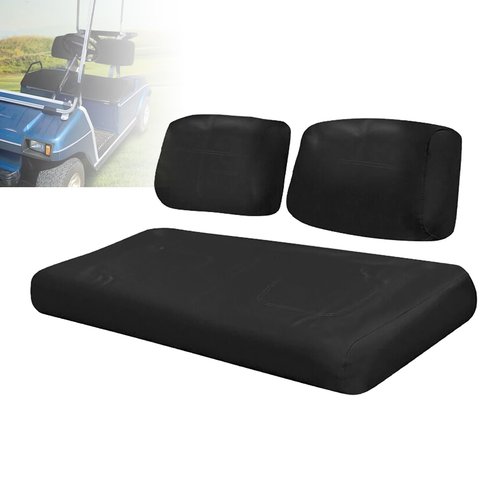 Fepinc Golf Cart Seat Cover Set, Golf Cart Seat Covers for PRE-2000 DS Dress UP Cover Replacement Cover Breathable Micro Fiber Leather Seat Cover (for 1982-2000 PRE-2000 DS Black)