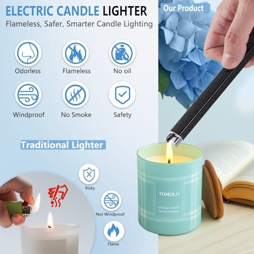 Electric Candle Lighter Set - Rechargeable, Windproof, 2-Pack (Silver & Black)