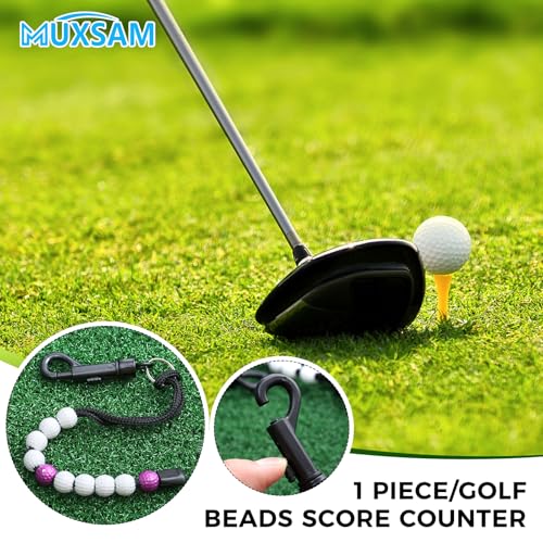Golf Score Counter with Clip - Durable Nylon Beads, Purple