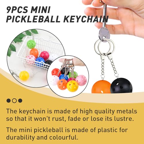 Pickleball Keychain Set - 9-Pack Mini Sports Ornaments for Bags