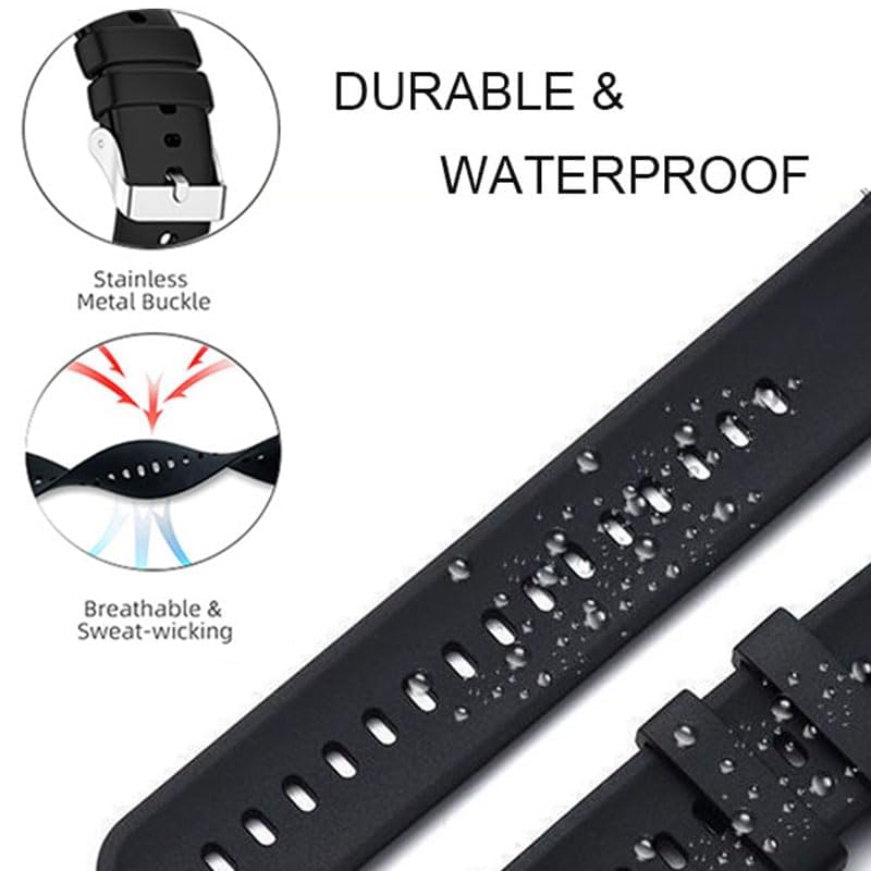 8-Pack Silicone Watch Bands for Mingdaln G28 G20 Smart Watches, Adjustable Replacement Straps