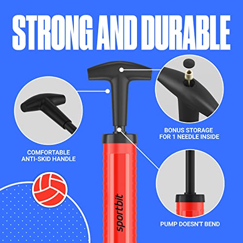 Portable Hand Pump for Basketball, Volleyball, Soccer & Football