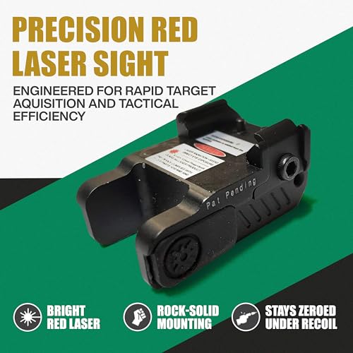 Rechargeable Red Laser Sight with Strobe for Handgun - Fits Springfield Hellcat OSP/PRO, Micro 9mm Rail Mount