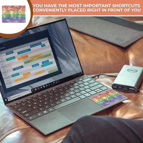 Keyboard Shortcut Stickers for Word/Excel - 5pcs Rainbow