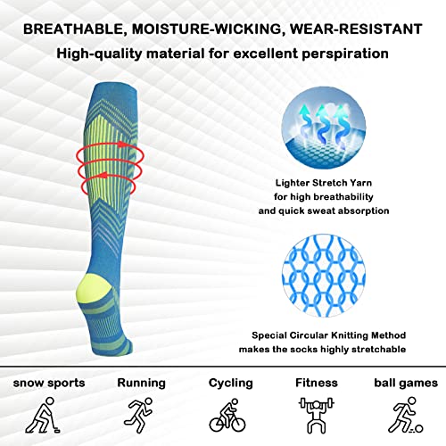 Compression Socks 20-30 mmHg for Men & Women - XX-Large/3X-Large - Blue