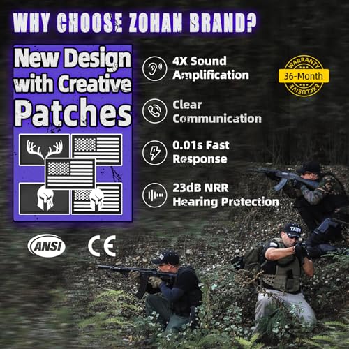 Electronic Shooting Earmuffs with Ambient Sound Amplifier - Black & Purple