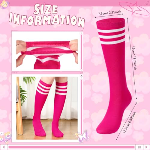 Knee High Socks for Women - Purple, Light Purple, Pink, Rose Red