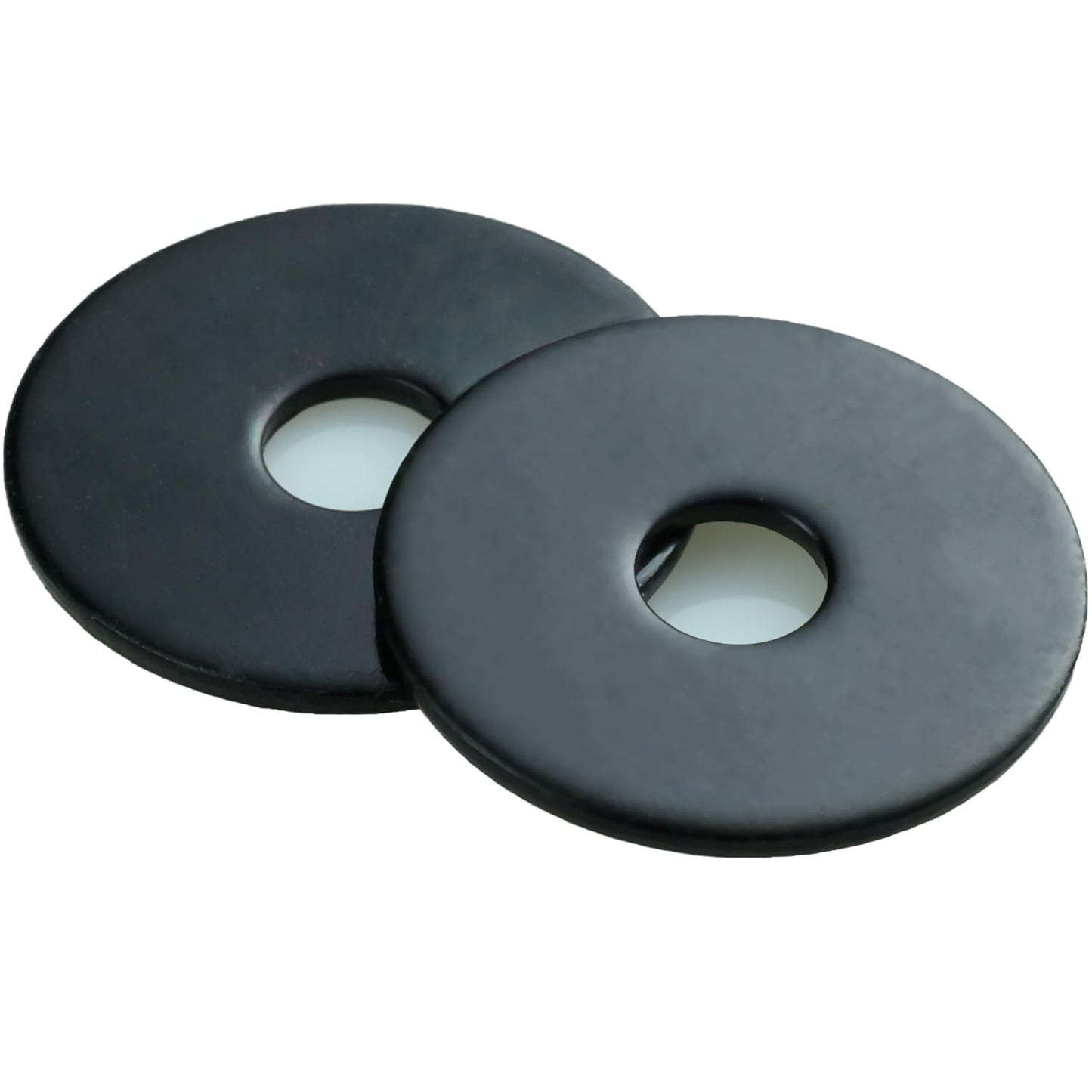 #10x1Inch 18-8(304) Stainless Steel Fender Washers, Black Zinc Plated Flat Washers for Screws and Bolts, 50 Pieces Large Repair Washers for Home and Industrial Use