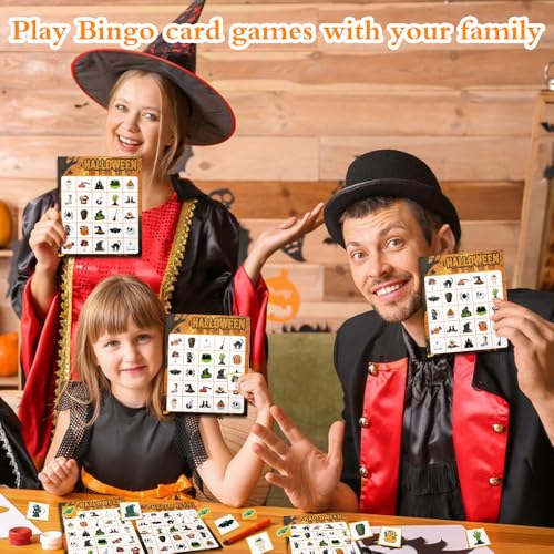 Halloween Bingo Game Cards - 24 Players, Orange Theme