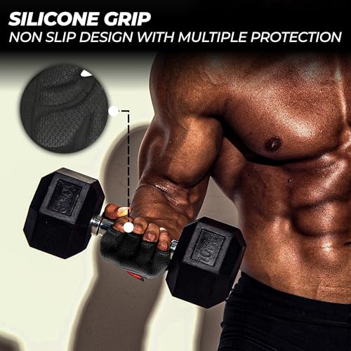 Workout Gloves for Men & Women - Large Black Weight Lifting Gloves with Non-Slip Palm