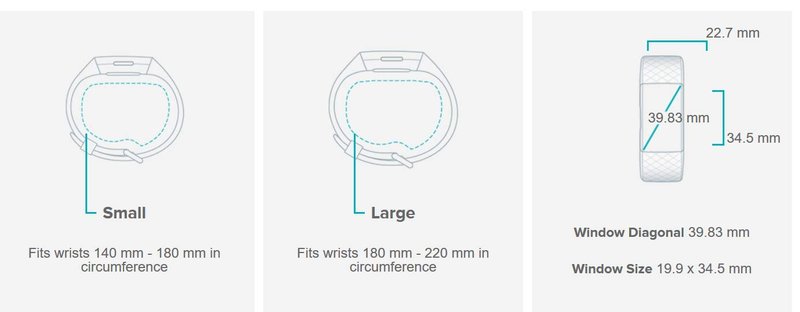 Fitbit Charge 3 Fitness Activity Tracker, Rose Gold/Blue Grey, One Size (S and L Bands Included)