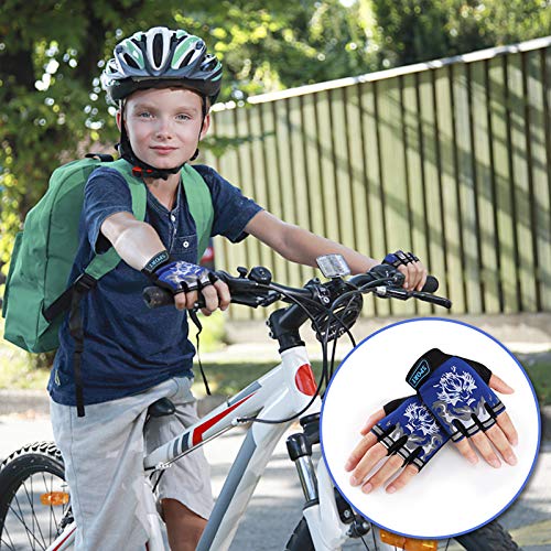 Kids Fishing Gloves - Outdoor Sports Cycling Gloves - Blue