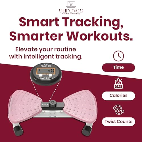 Waist Twister Board with Digital Counter & Resistance Bands - 330 lb Capacity