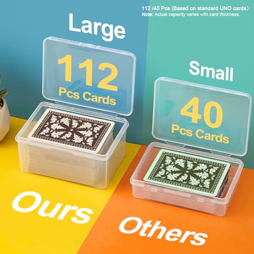 High Capacity Card Cases for UNO & Playing Cards - Clear (2Pcs)