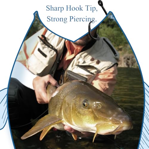 10/0 High-Carbon Steel Circle Hooks - Barbed Fishing Hooks, 10PCS