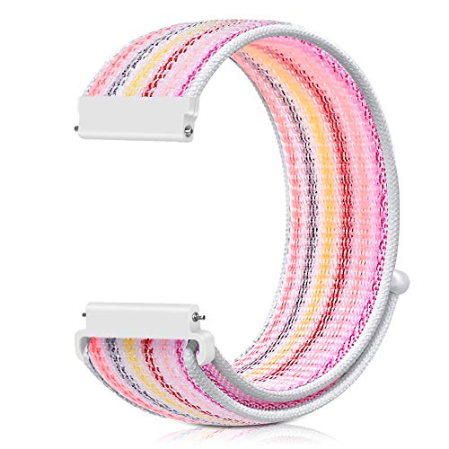 18mm Nylon Sport Quick Release Watch Band - Pink Pinstripes