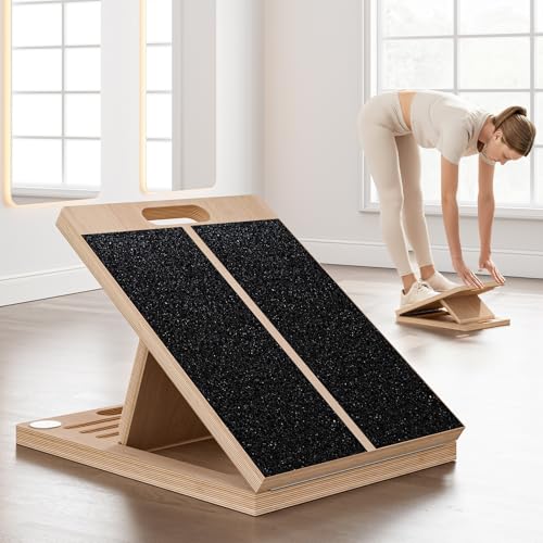 Portable Wooden Slant Board for Calf Stretching - Wood