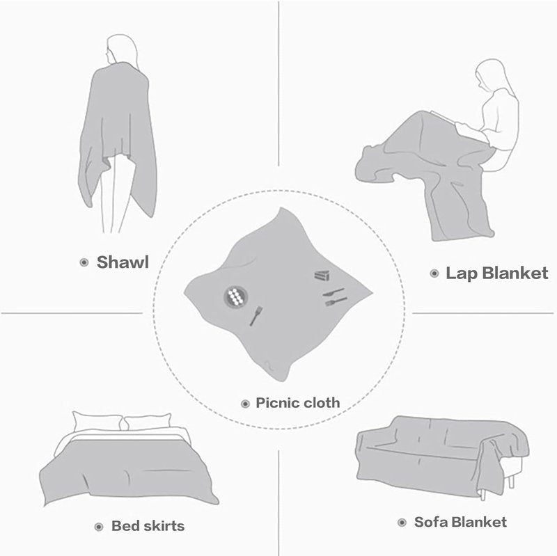 Zyntrytong 70"x 70" Picnic Blanket Extra Large,Layer Outdoor Blanket for 5 to 7 Adults,Camping Grass Lawn Park Accessories Cute Couple Gifts Ideas Wedding Registry for Camping, Park, Beach (Cream)