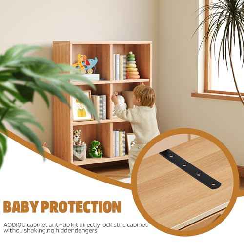 12 Pcs Furniture Wall Anchors Anti Tip Baby Proofing for Safety Securing 400 lbs Dresser Bookcase to Wall Heavy Duty Furniture Anchors Kit for Cabinet Dresser Bookshelf (12 Pack)