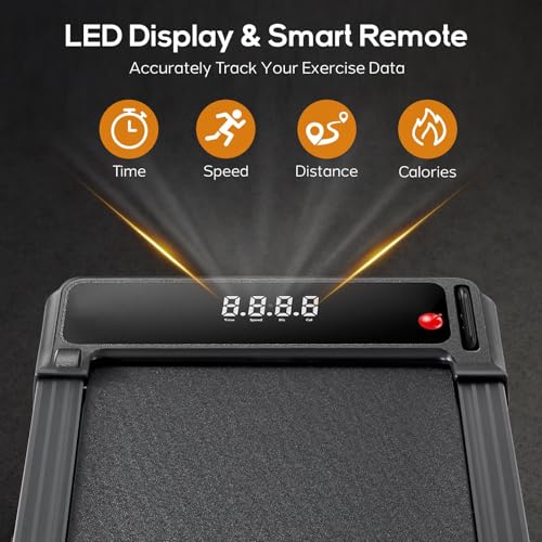 Portable Under Desk Treadmill - Compact Quiet Walking Pad - Black