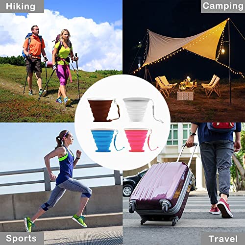 Collapsible Silicone Travel Cup - 250ml Portable Camping Mug - Transparent