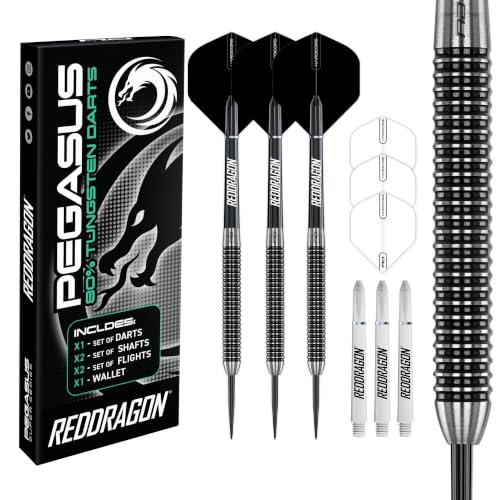 Red Dragon Pegasus Original 24g Tungsten Darts Set with Case - Professional Quality