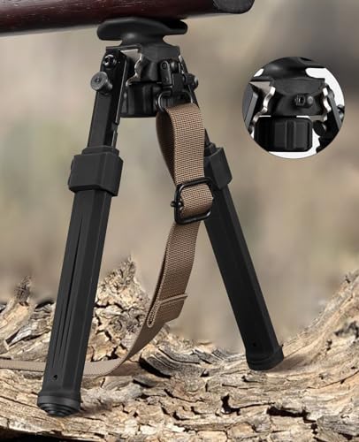 Sling Swivel Stud Bipod for Rifle - Adjustable Height 7.5-10.5" - Black