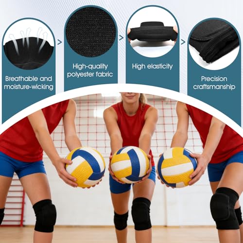 Soft Volleyball Knee Pads with Thickened Foam Padding - Black, Medium