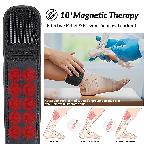 Dreyoo Magnetic Achilles Tendon Brace 2 Pack, Adjustable 5-12"