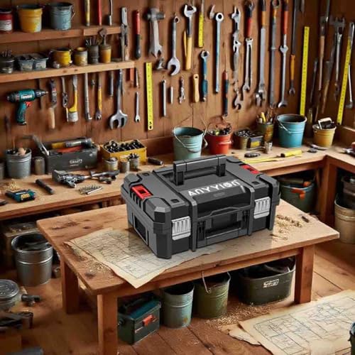 Anyyion 17In Tool Box,Double handles, Stackable, Essential for Home Decor.£¨Internal Size:16.54¡±L*10.55¡±W*4.33¡±H) (Double handles)