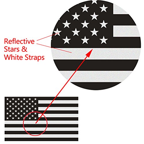 CREATRILL C: Reflective Subdued American Flag Stickers - 2 Pairs, 3x5 Inches, Vehicle & Surface Decal