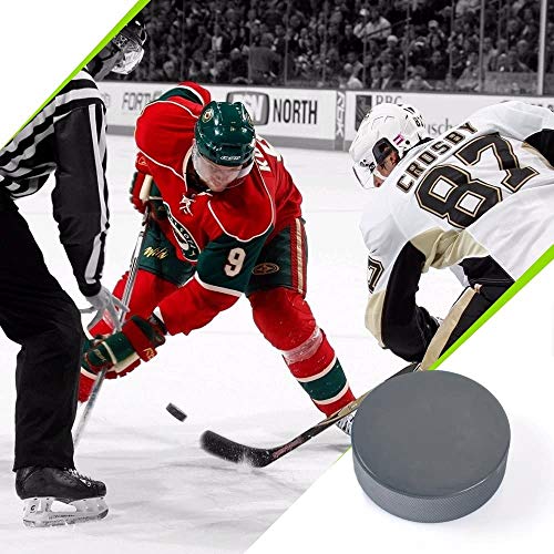 Ice Hockey Pucks - Official Size, High-Quality Rubber, Black - 1 Piece