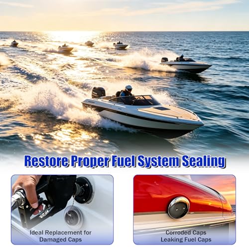 Boat Gas Cap for Perko 1-1/2" Angled Neck Vented Fuel Fill Replacement