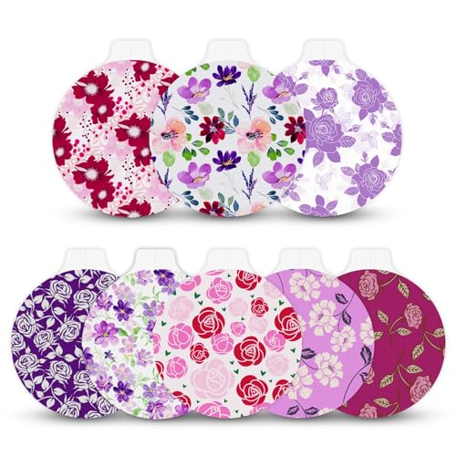 40-Pack Floral Waterproof Sensor Covers for Libre 2 Plus & Lingo CGM