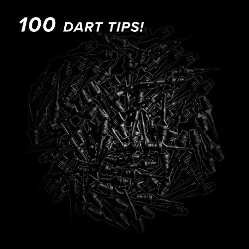Tufflex II 1/4" Thread Soft Tip Dart Points - Black - 100 Pack