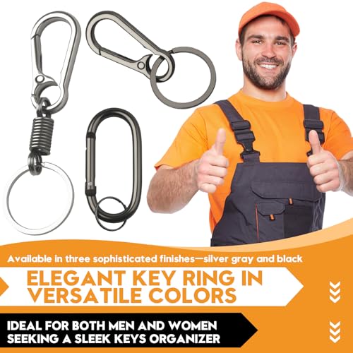 Durable Keychain Clip Set - 6 Pack Key Ring Holders