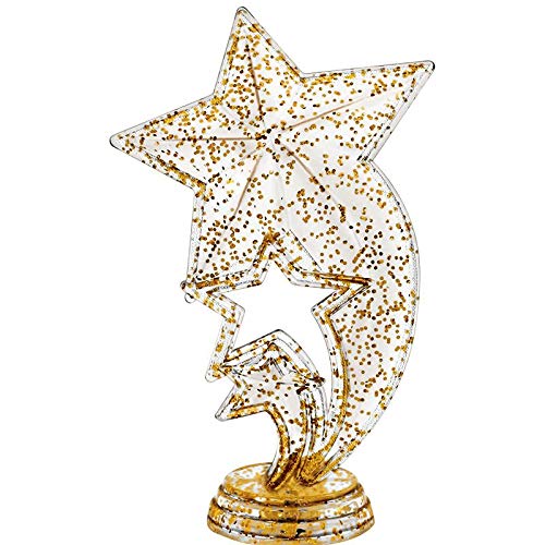 Crown Awards 6" Gold Glitter Rocket Star Trophy w/ Custom Engraving on Black Base – Rising Star Award