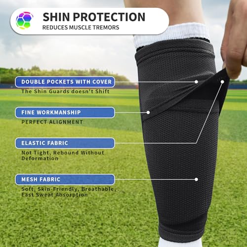 Toddler Kids Youth Soccer Shin Guards with Sleeves for Ages 3-15