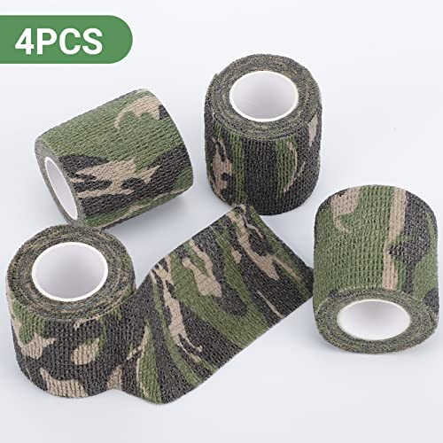 DROK 4/10 Roll Camo Tape Wrap, Camouflage Self-Adhesive Stick Bandage