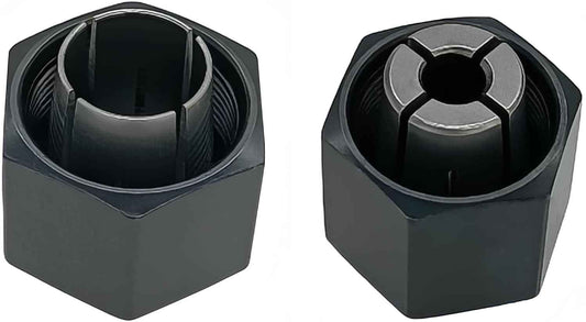1/4" and 1/2" Router Collet Kit replace For Dewalt 326286-04 326286-03 Boschh 2610906283 2610906284 Hitachi 323-293 323-421 Big Horn 19691 19693 & RC050DW RC025DW (2 Pck)